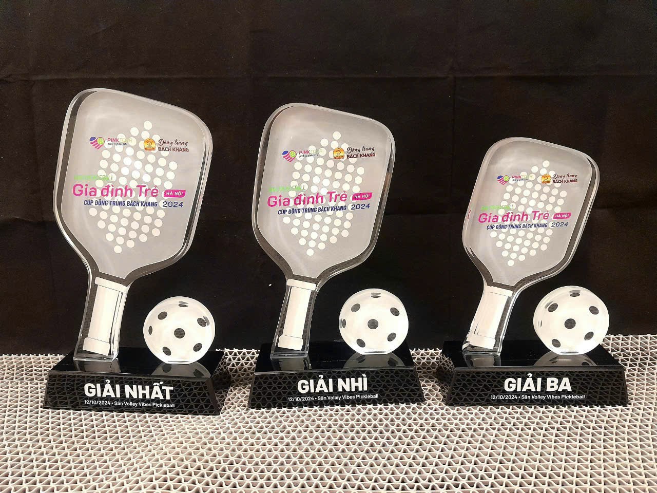 Cúp thể thao pha lê 3 cỡ