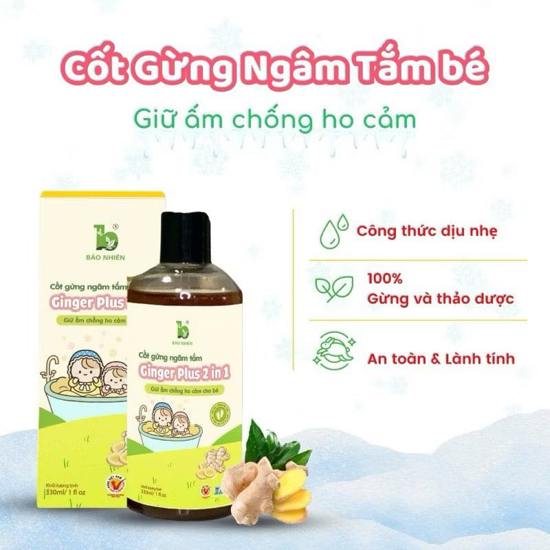 Cốt Gừng Ngâm Tắm cho bé 330ml