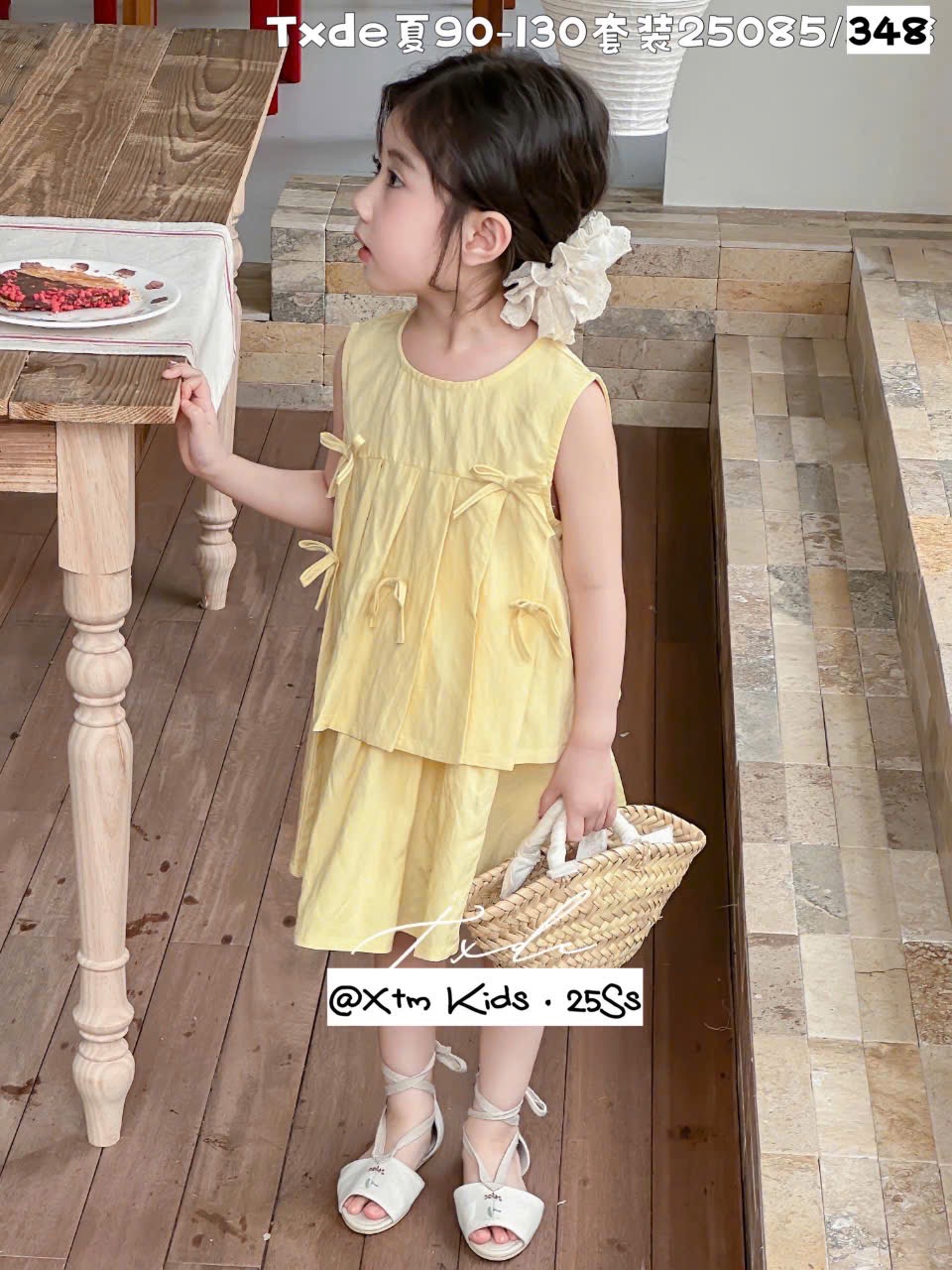 S26 Set áo kèm váy thô màu vàng cưng xỉu TXDE mẫu mới 2025