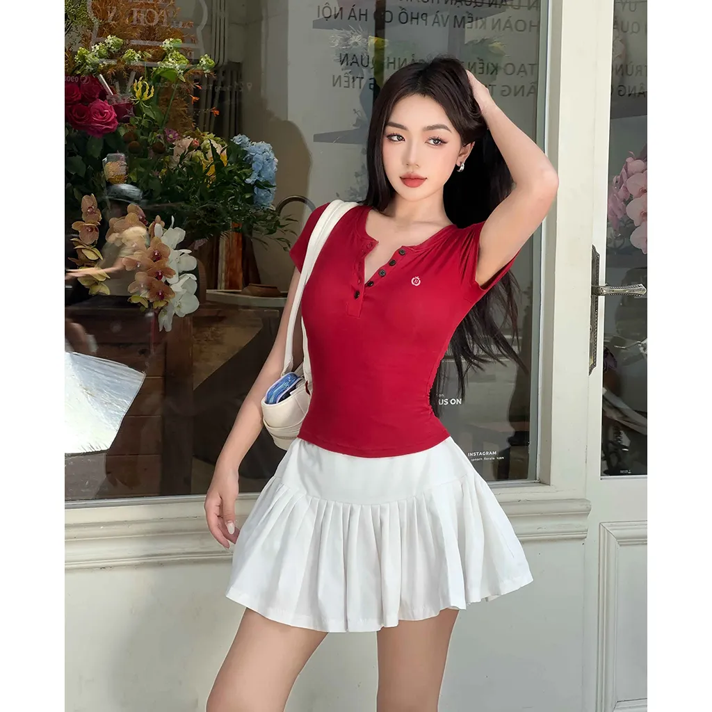 Áo thun ôm body cổ nút Miucho vải visco dày dặn thoáng mát thấm hút tốt tôn dáng in artwork 2722_thumbnail_3