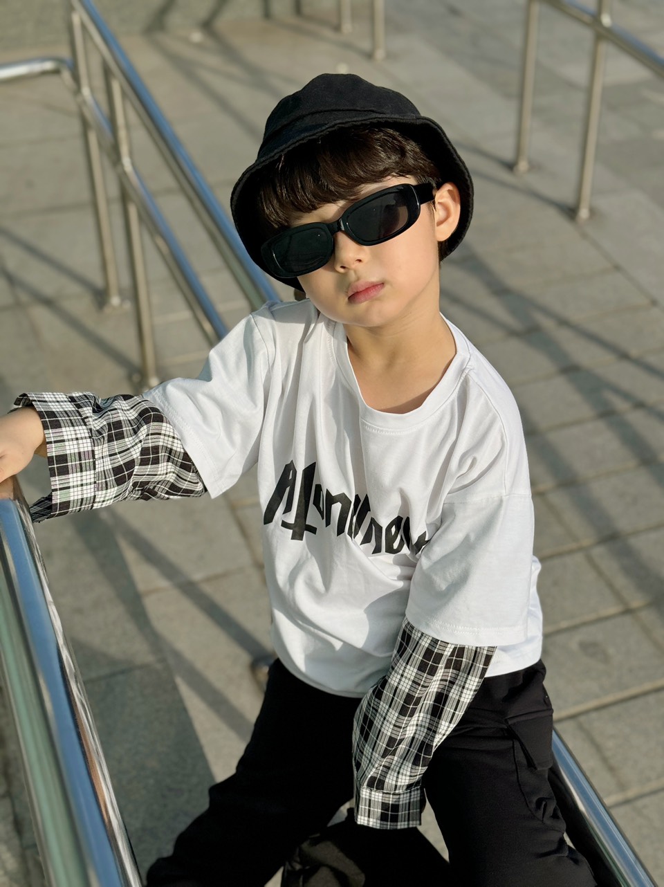 Áo dài tay phối vải ADT24002