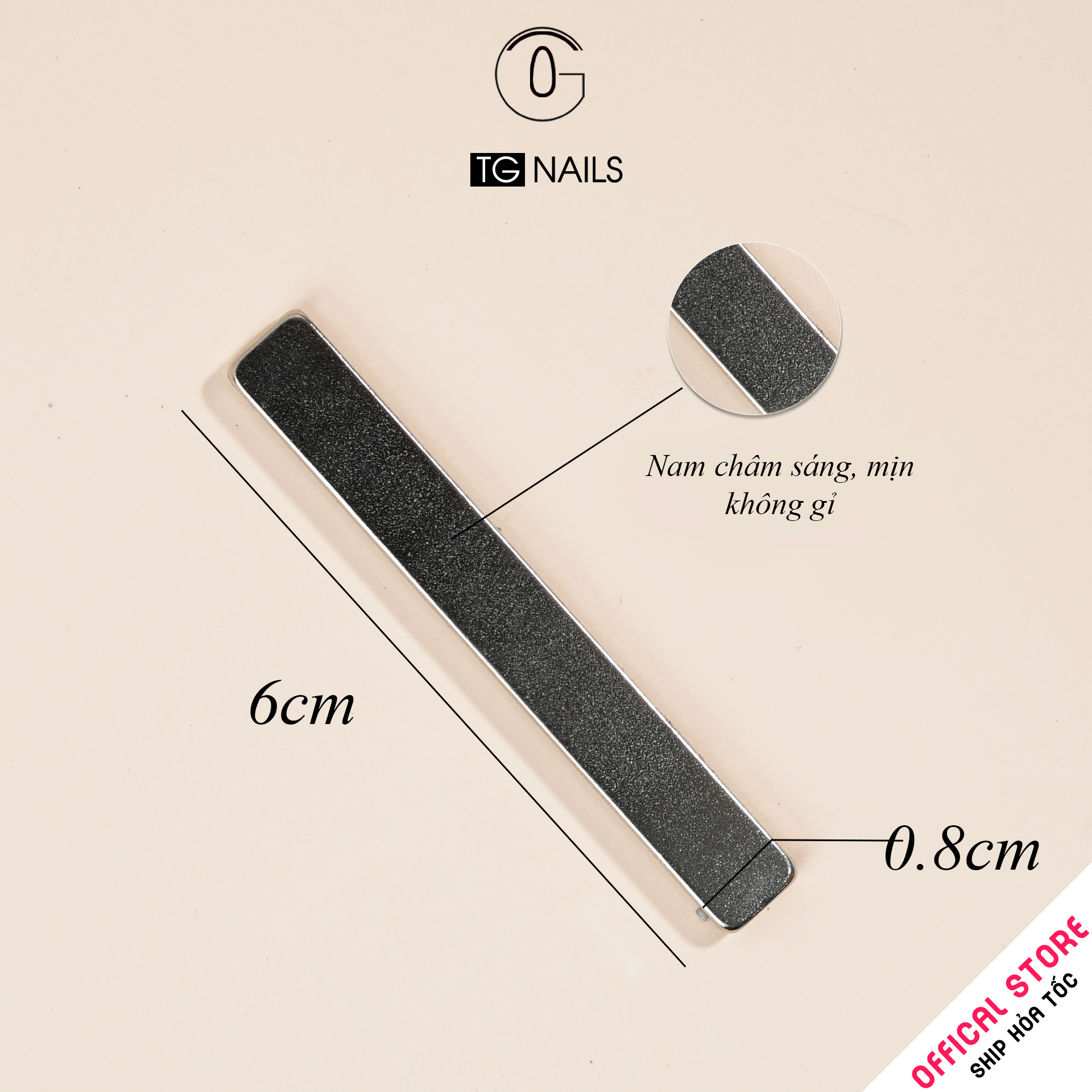 Nam châm, dùng để hút sơn móng tay dùng trong ngành Nail, kích thước: 10.2x10.6x1.5_thumbnail_1