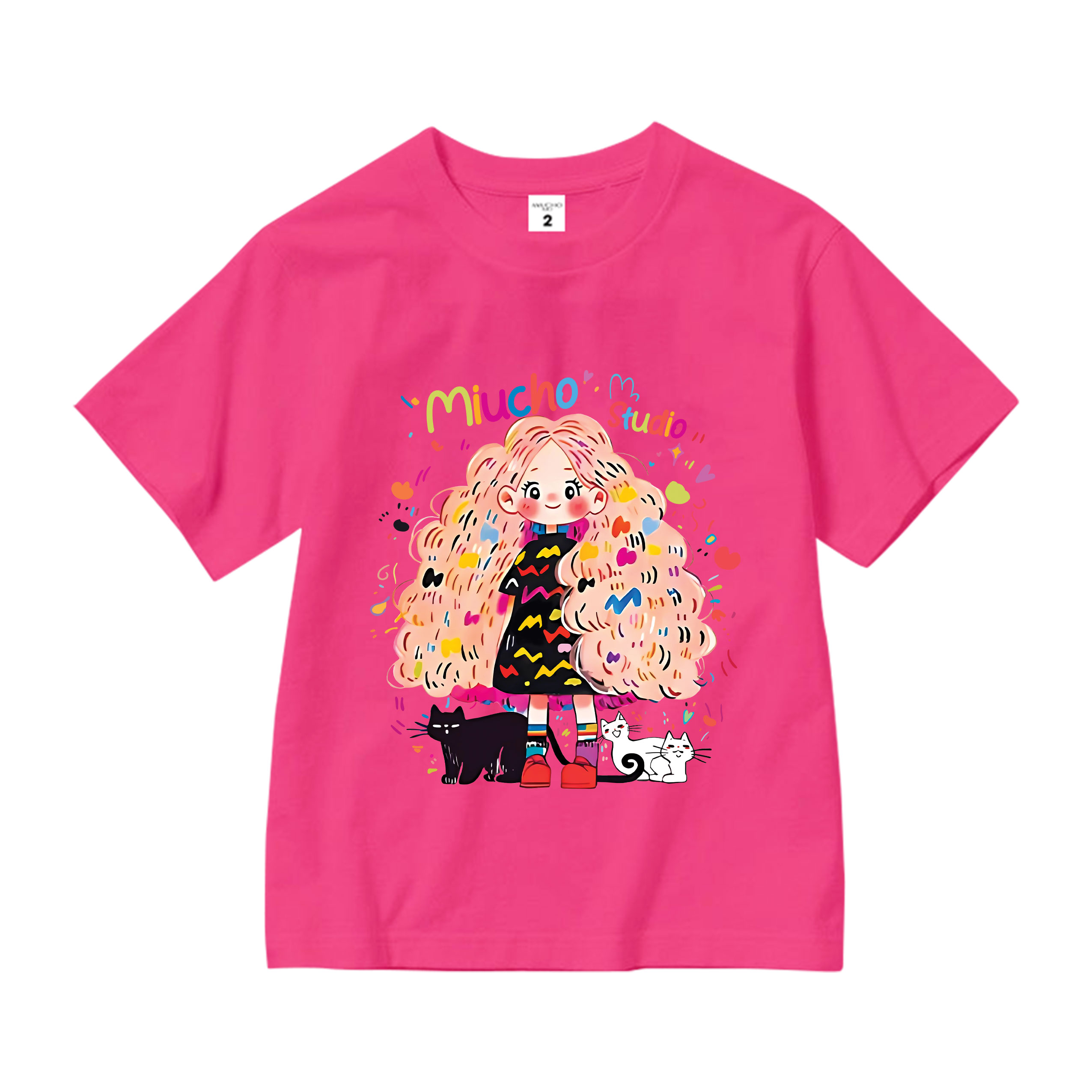 Áo thun bé gái form rộng chất vải cotton thoáng mát AED1544 Miucho Kid in artwork_thumbnail_9