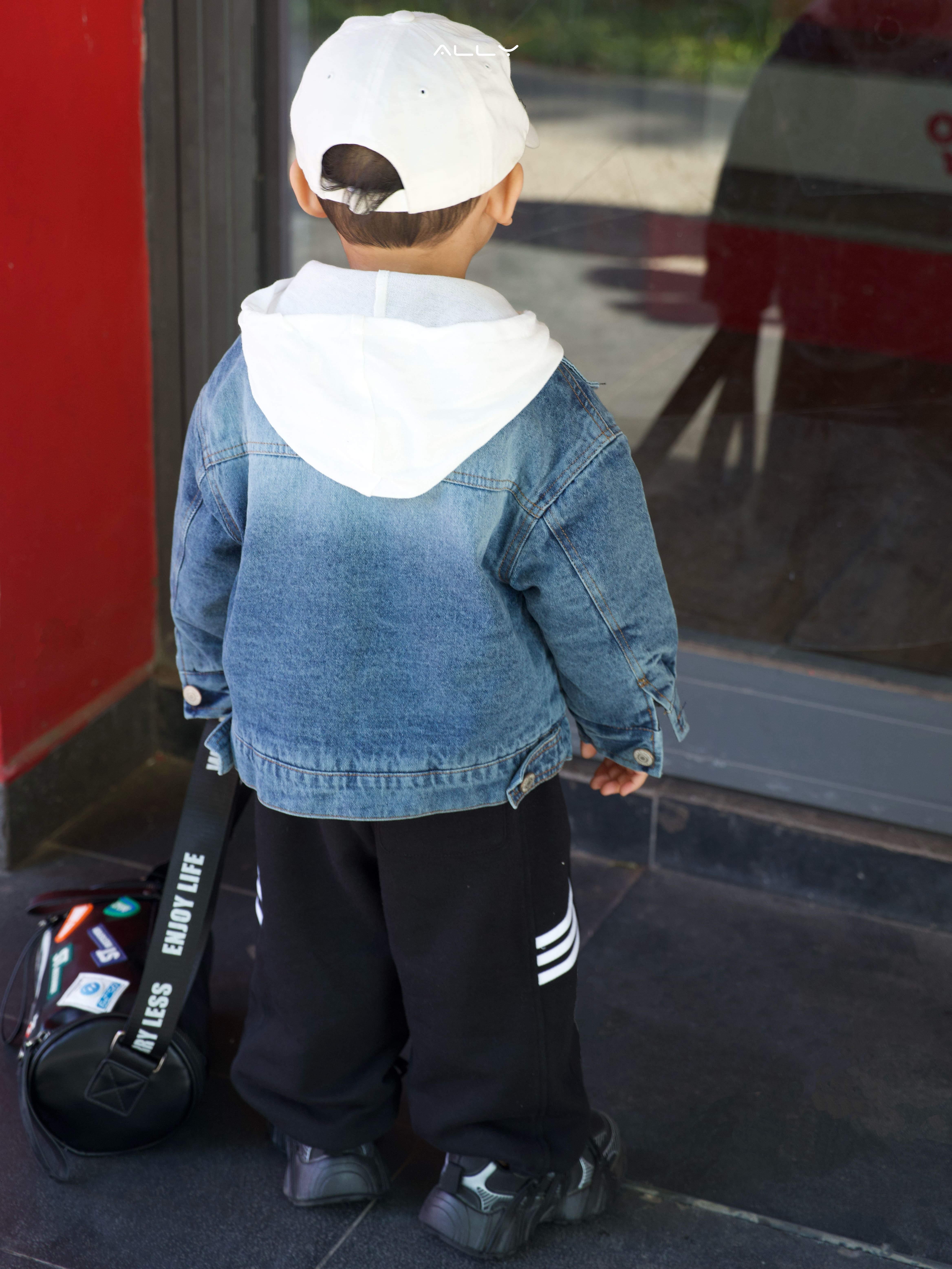 Áo khoác jean bé trai lót bông – Cổ lông tháo rời, ấm áp & thời trang S17_thumbnail_5