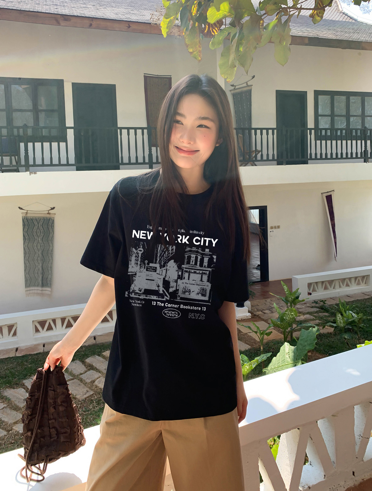 Áo thun nữ đẹp form vừa 2220 Miucho Chic vải cotton thoáng mát co giãn cổ tròn in mix_thumbnail_3