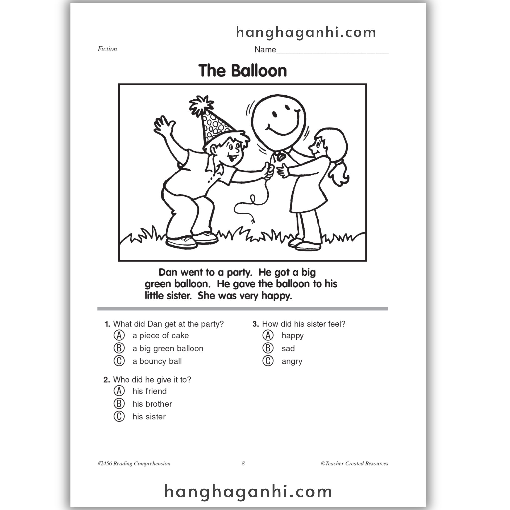 Reading Comprehension Grade 1 Teacher Created Resources, sách đọc hiểu lớp 1_thumbnail_7