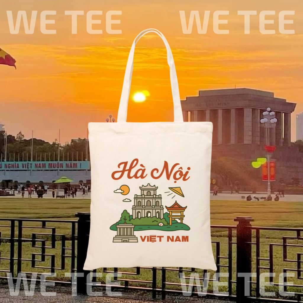 Túi tote vải canvas du lịch Việt Nam có khoá kéo và ngăn phụ, đi chơi du lịch - 𝐖𝐞 𝐓𝐞𝐞 TOTE09_thumbnail_9