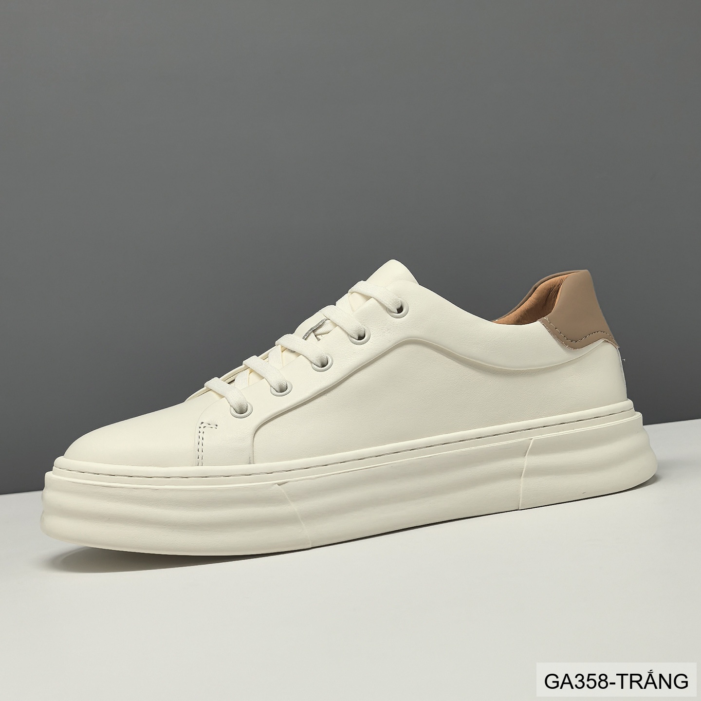 GA358 - Giày Sneaker Nam Đế Dày Phong Cách Hàn Quốc Da Bò Thoáng Khí