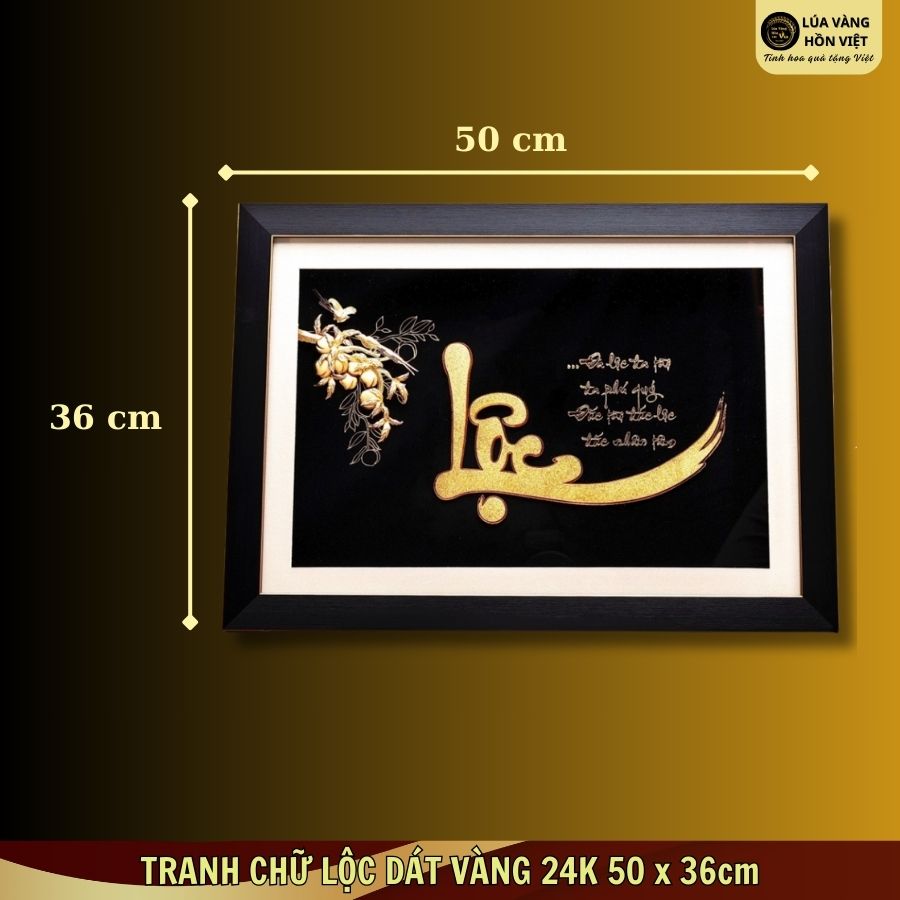 TRANH CHỮ LỘC DÁT VÀNG 24K 50x36cm_thumbnail_4