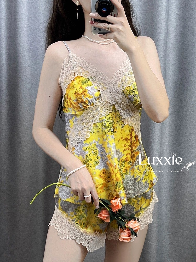 V05 Bộ lụa 2 dây cộc đùi nhiều màu