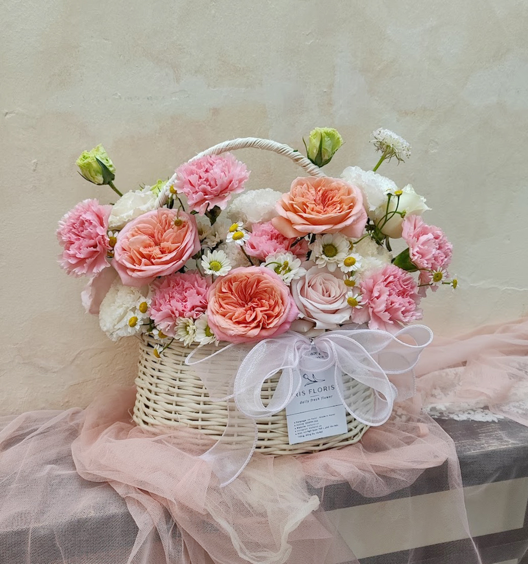 Giỏ hoa tone hồng nhạt mix - Size M_thumbnail_1