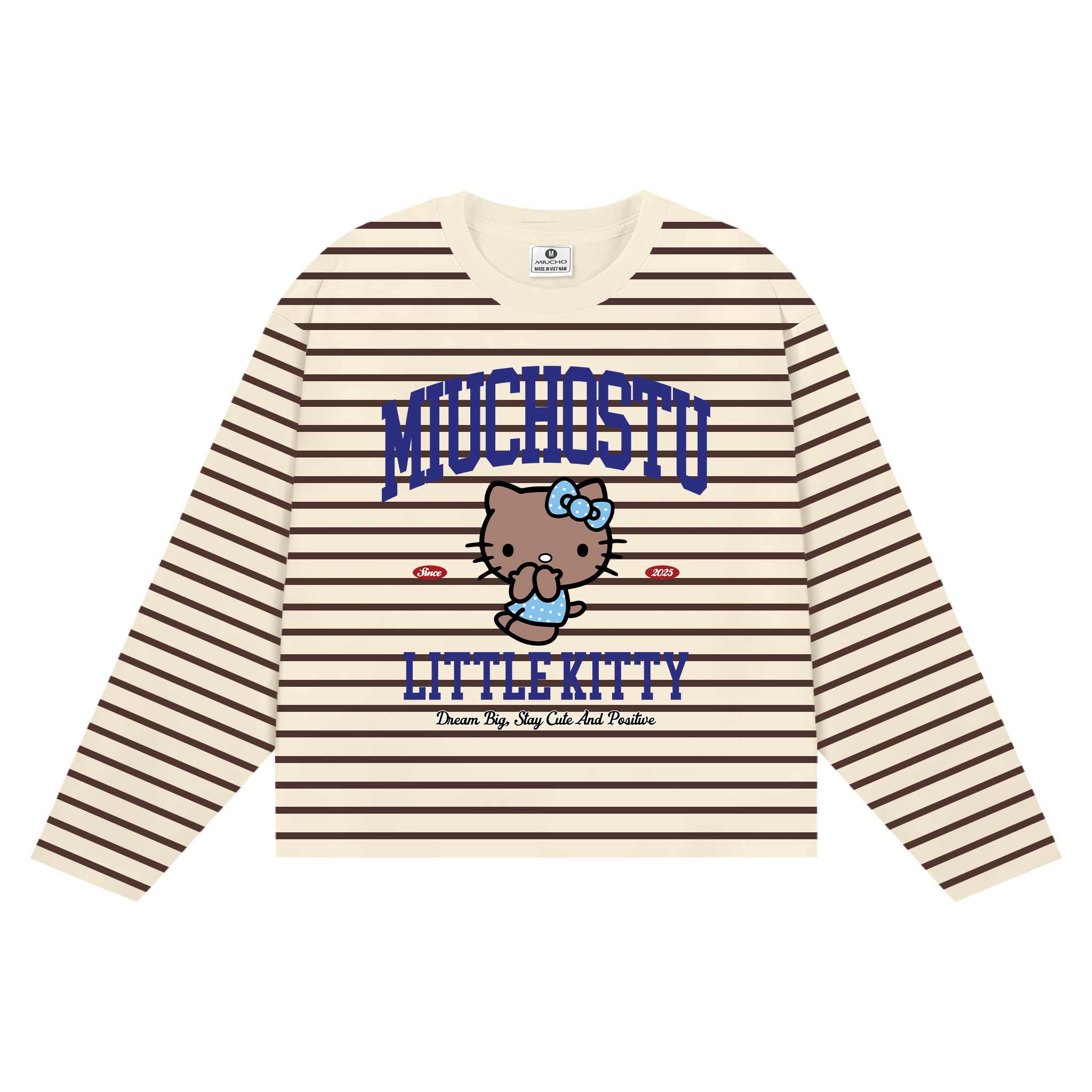 Áo thun boxy nữ tay dài Miucho vải bo rip thoáng mát cổ tròn Kitty đáng yêu in mix 2697_thumbnail_11