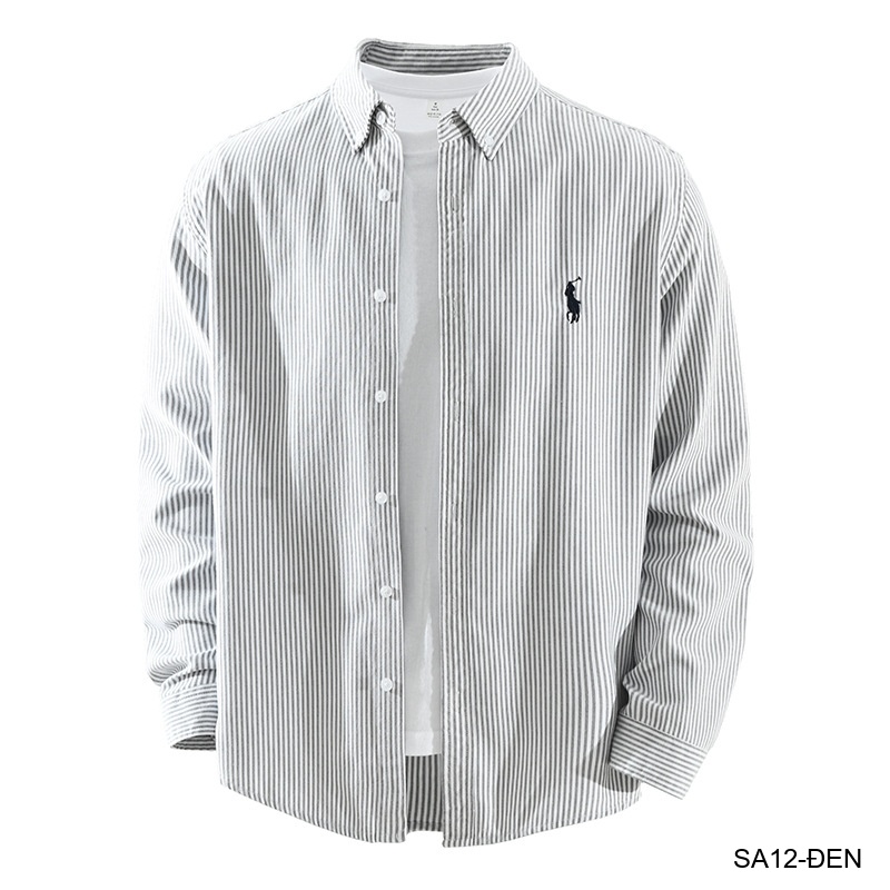 SA12 - Áo sơ mi nam dài tay sọc ngang phong cách Nhật Bản, chất cotton mềm mại, dáng rộng thoải mái_thumbnail_13