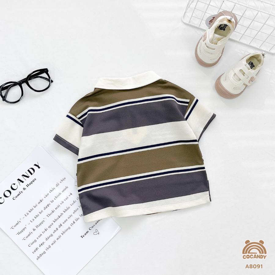 Áo cộc kẻ XANH RÊU cổ khóa phối túi_thumbnail_2
