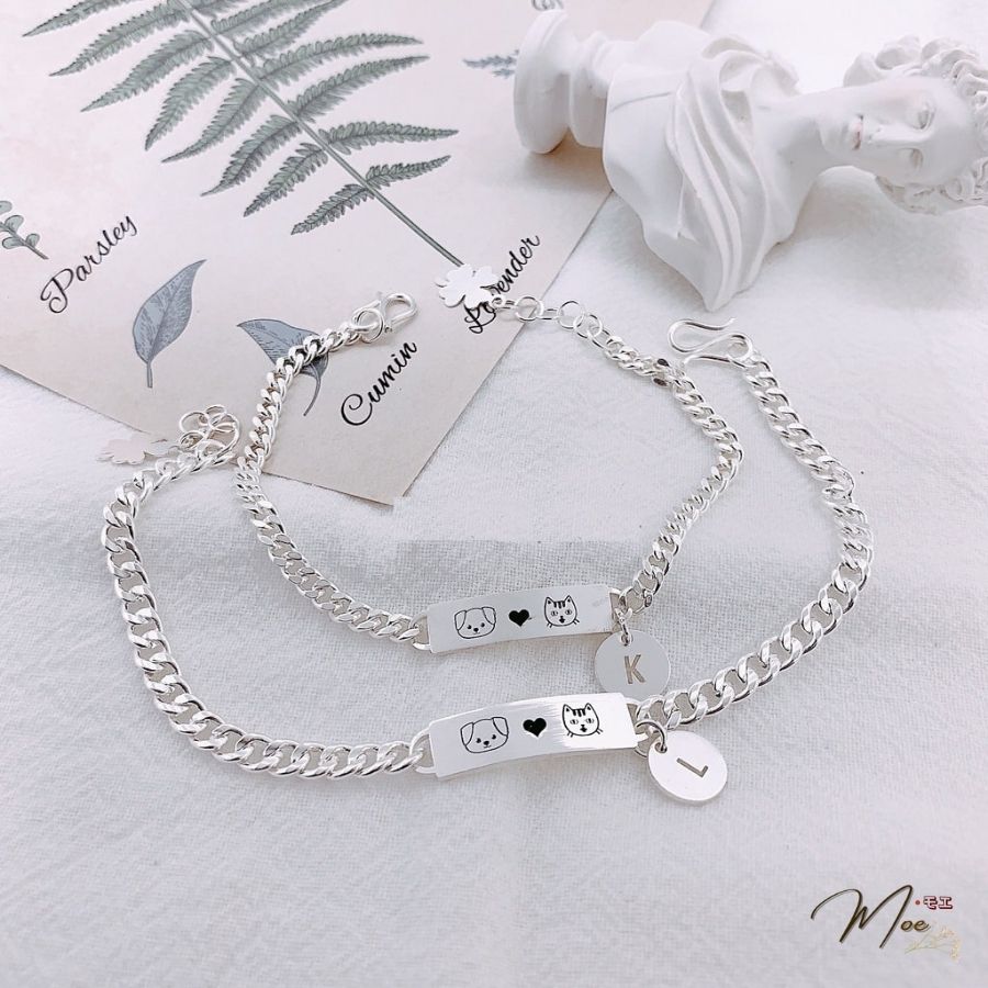 ĐT12 - Lắc tay đôi họng xích dog and cat