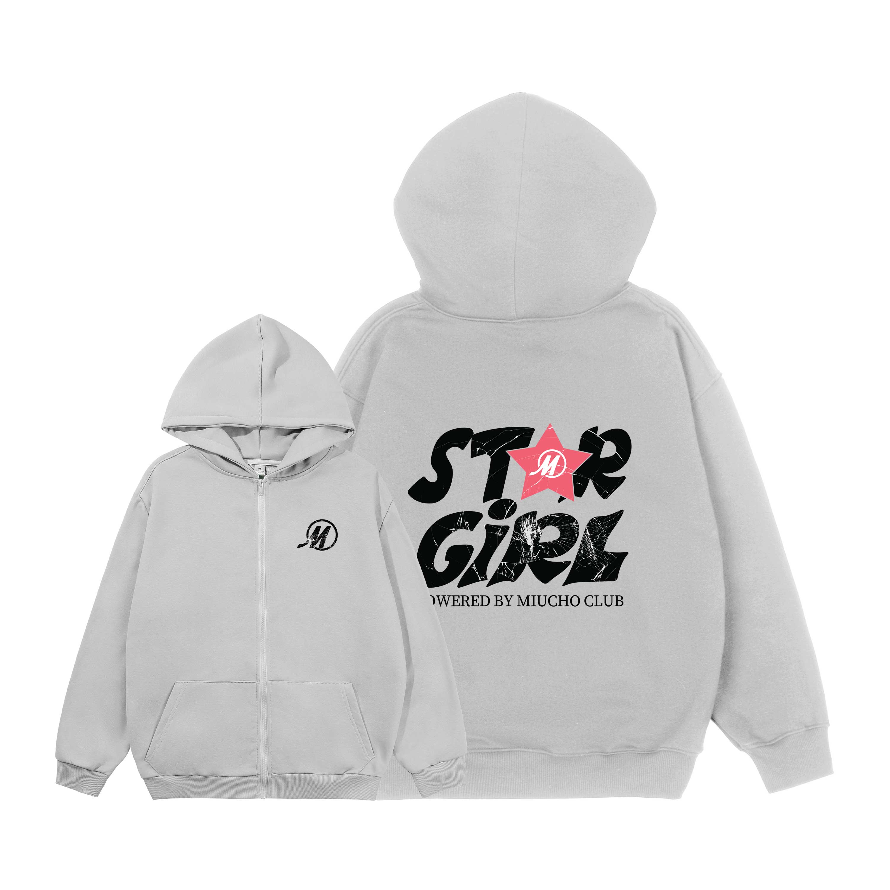 Áo hoodie zip local brand form rộng vải nỉ chân cua HZD1636 Miucho in typography_thumbnail_10