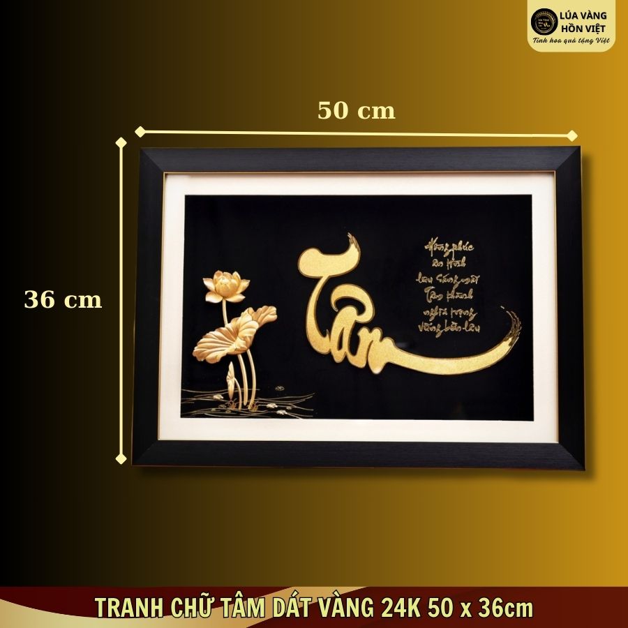 TRANH CHỮ TÂM DÁT VÀNG 24K 50x36cm_thumbnail_4
