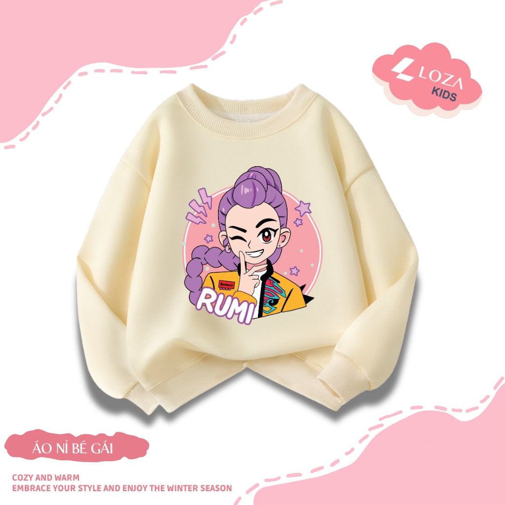 Áo nỉ sweater bé gái in hình Huntrix - Loza Kids IN020_thumbnail_3