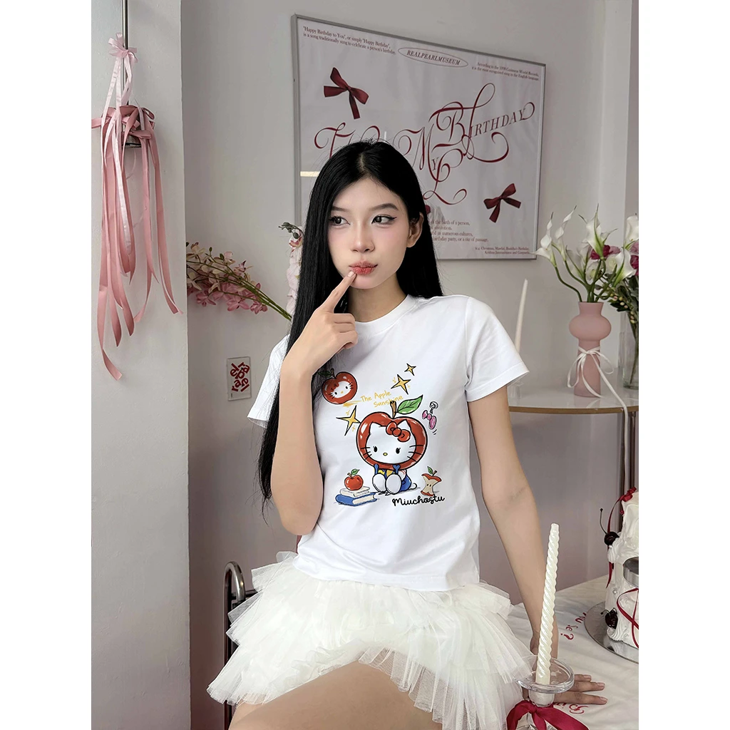 Áo baby tee Kittie táo đỏ Miucho 3063_thumbnail_4