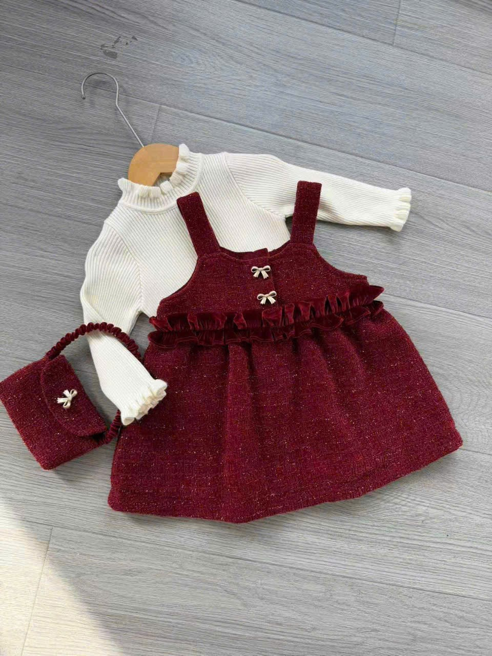 (S96) Set 3 chi tiết dạ đỏ kèm túi_thumbnail_3