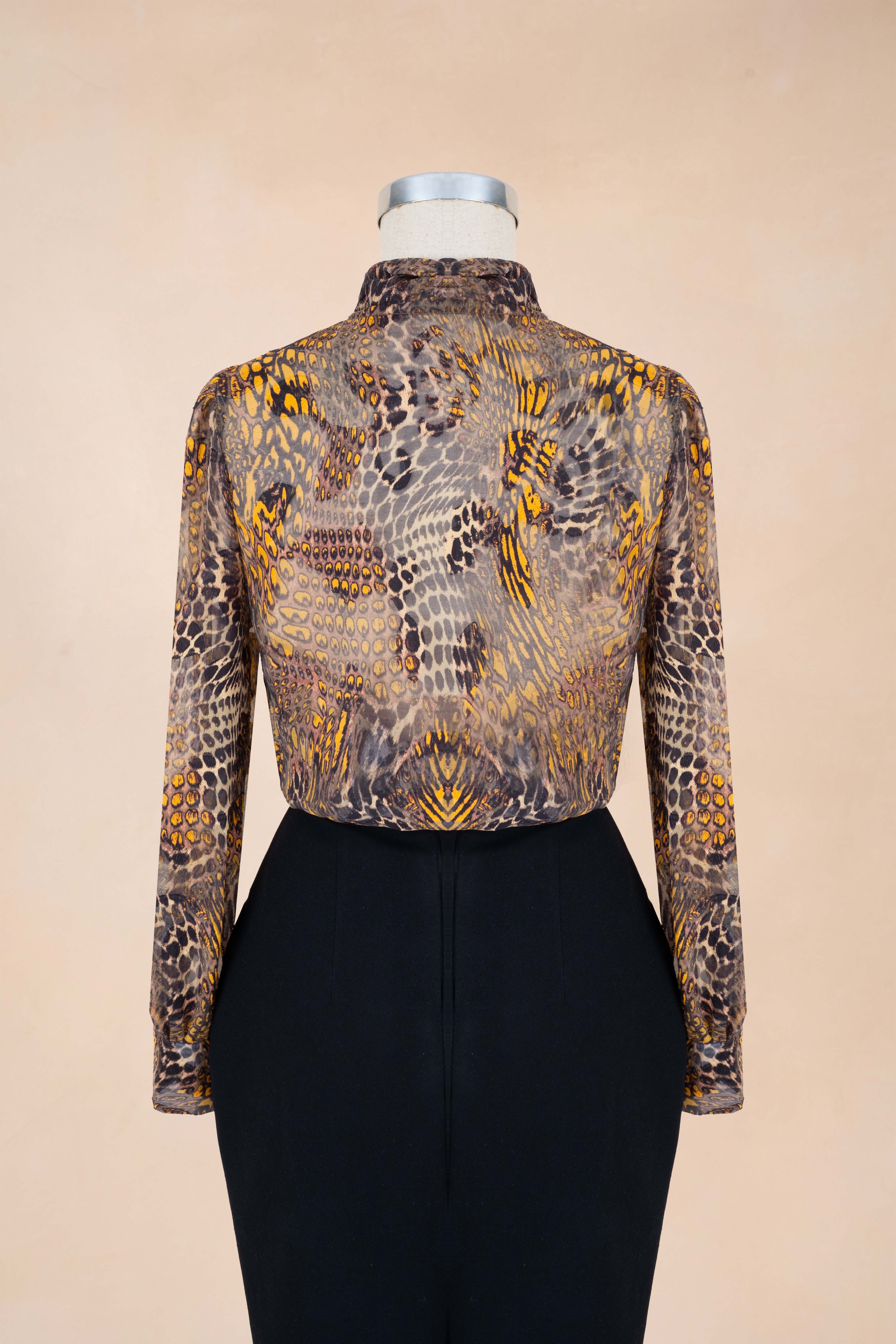 Áo Hoạ Tiết Nơ Cổ