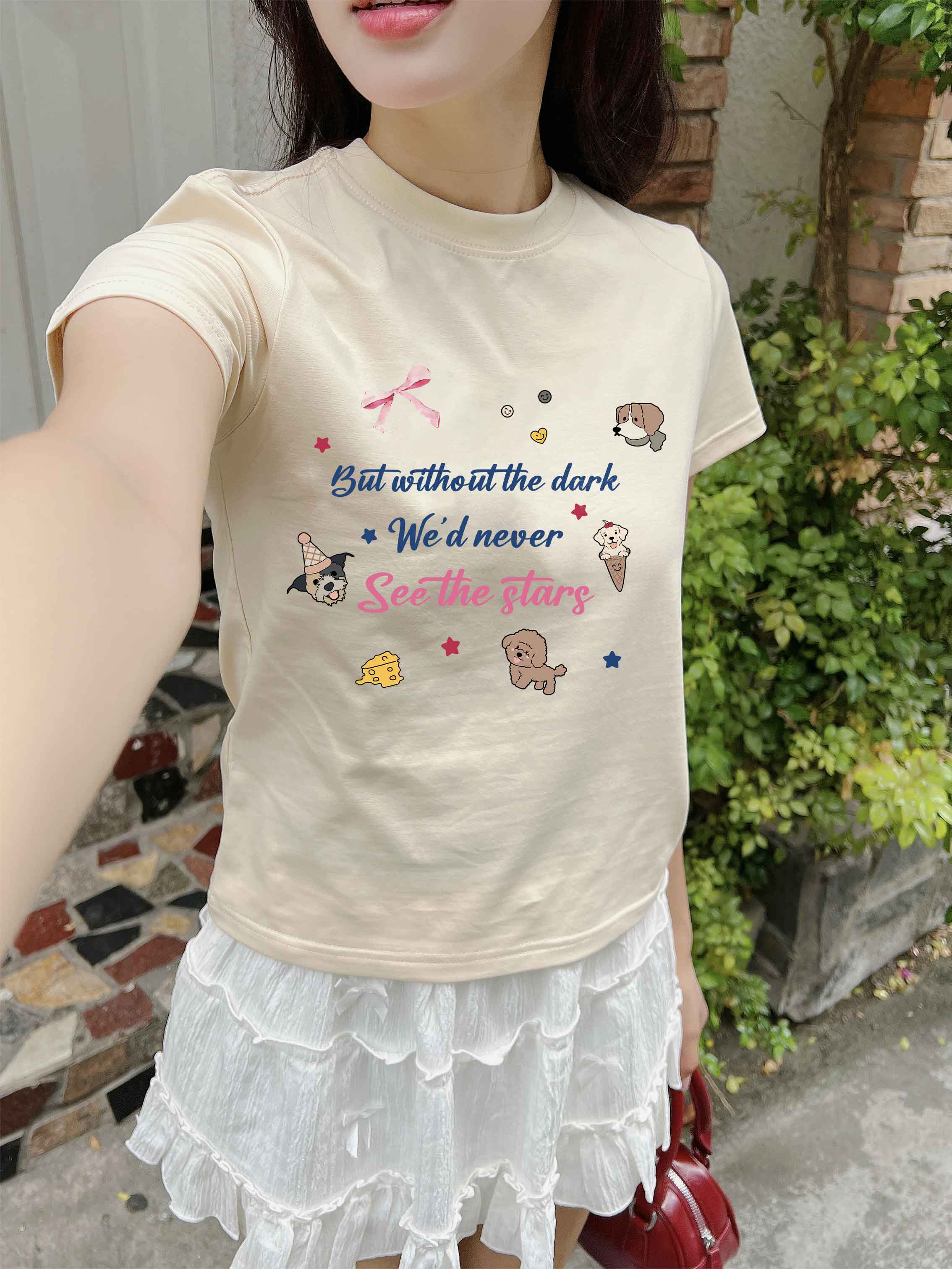 Áo thun baby tee nơ conquette xinh form ôm ABD1313 Miucho tay ngắn cổ tròn hotrend in mix_thumbnail_6