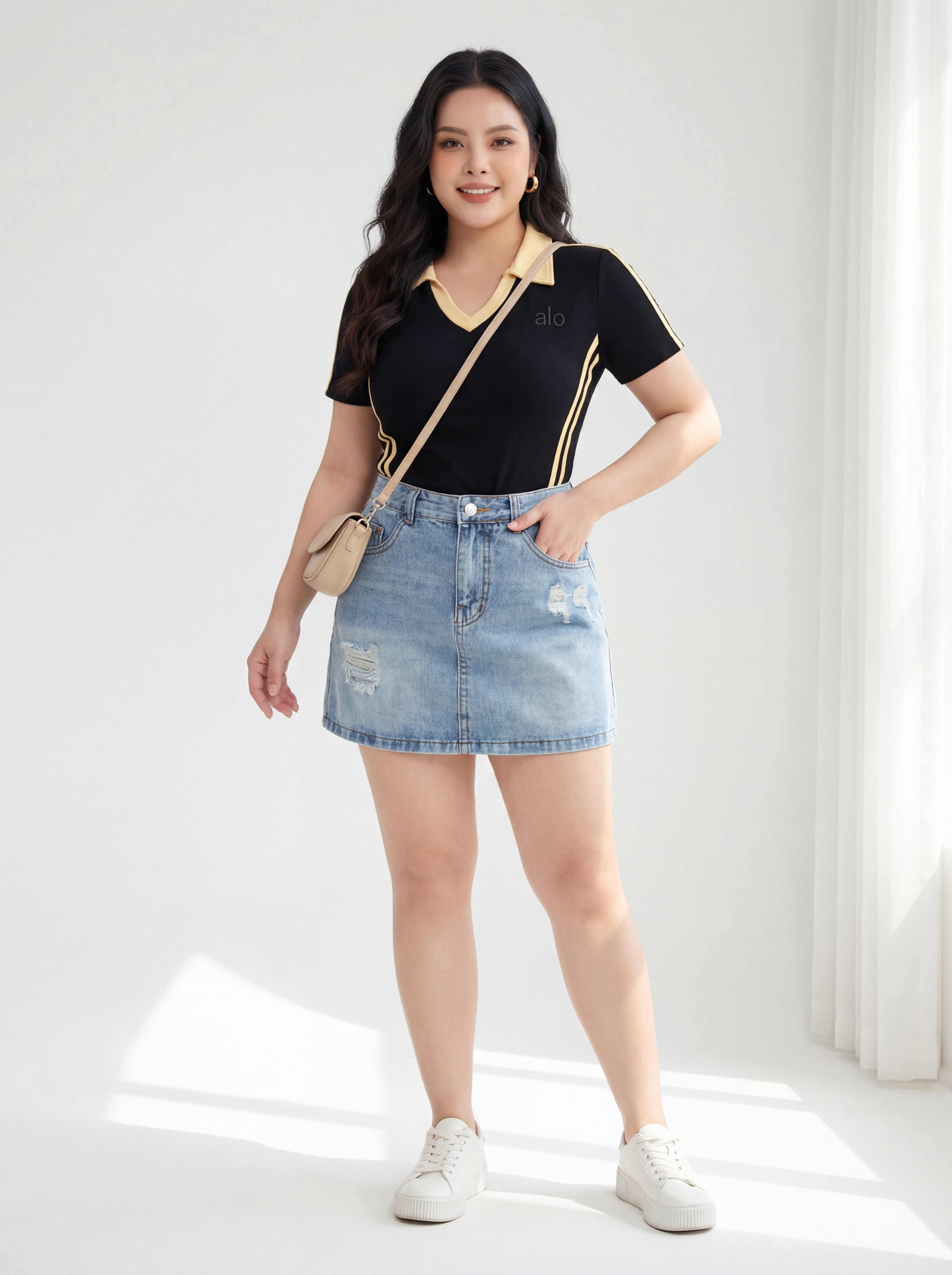 BIGSIZE- Quần váy jean thêu cún T- QVJ2108