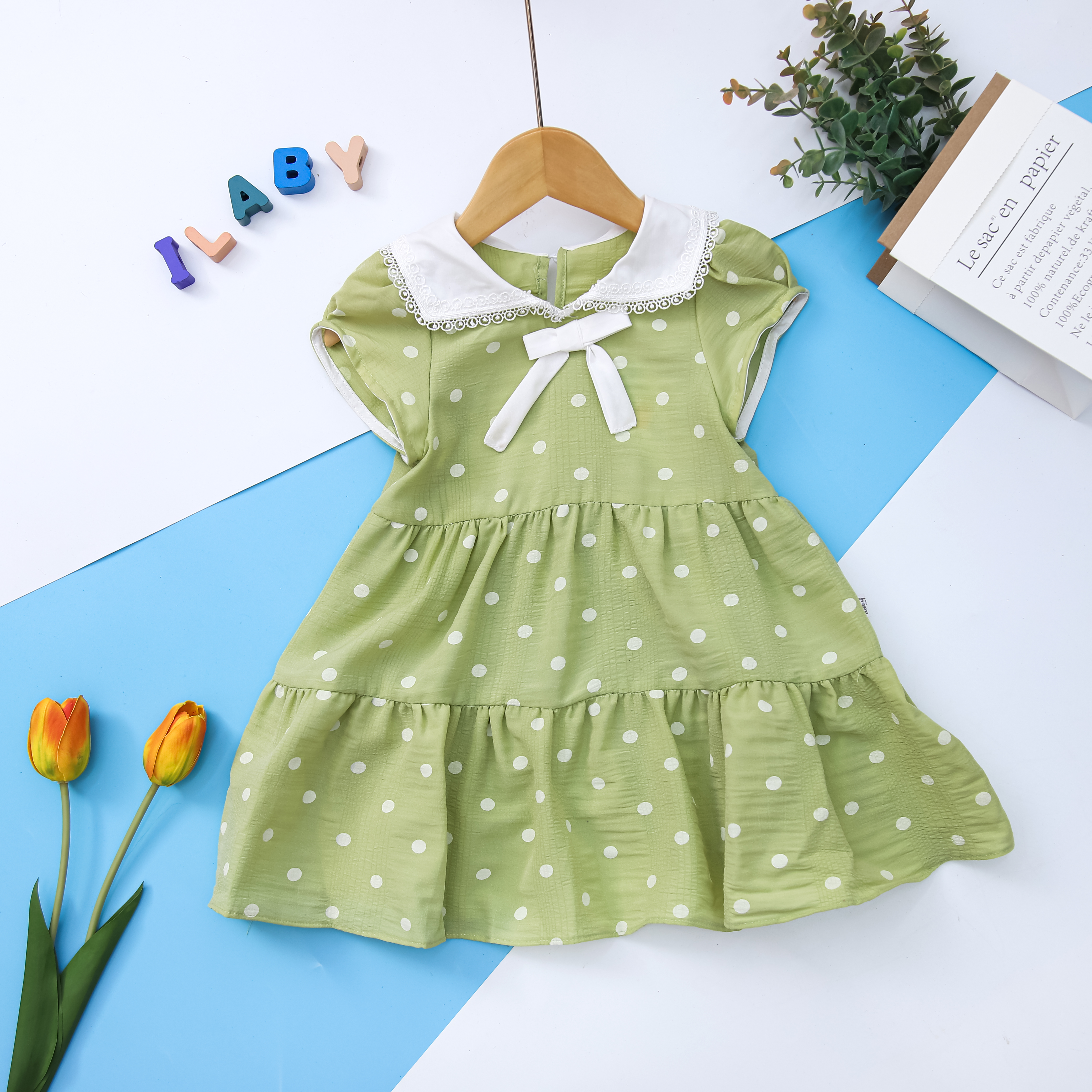 Váy chấm bi nhún 2 tầng_thumbnail_1