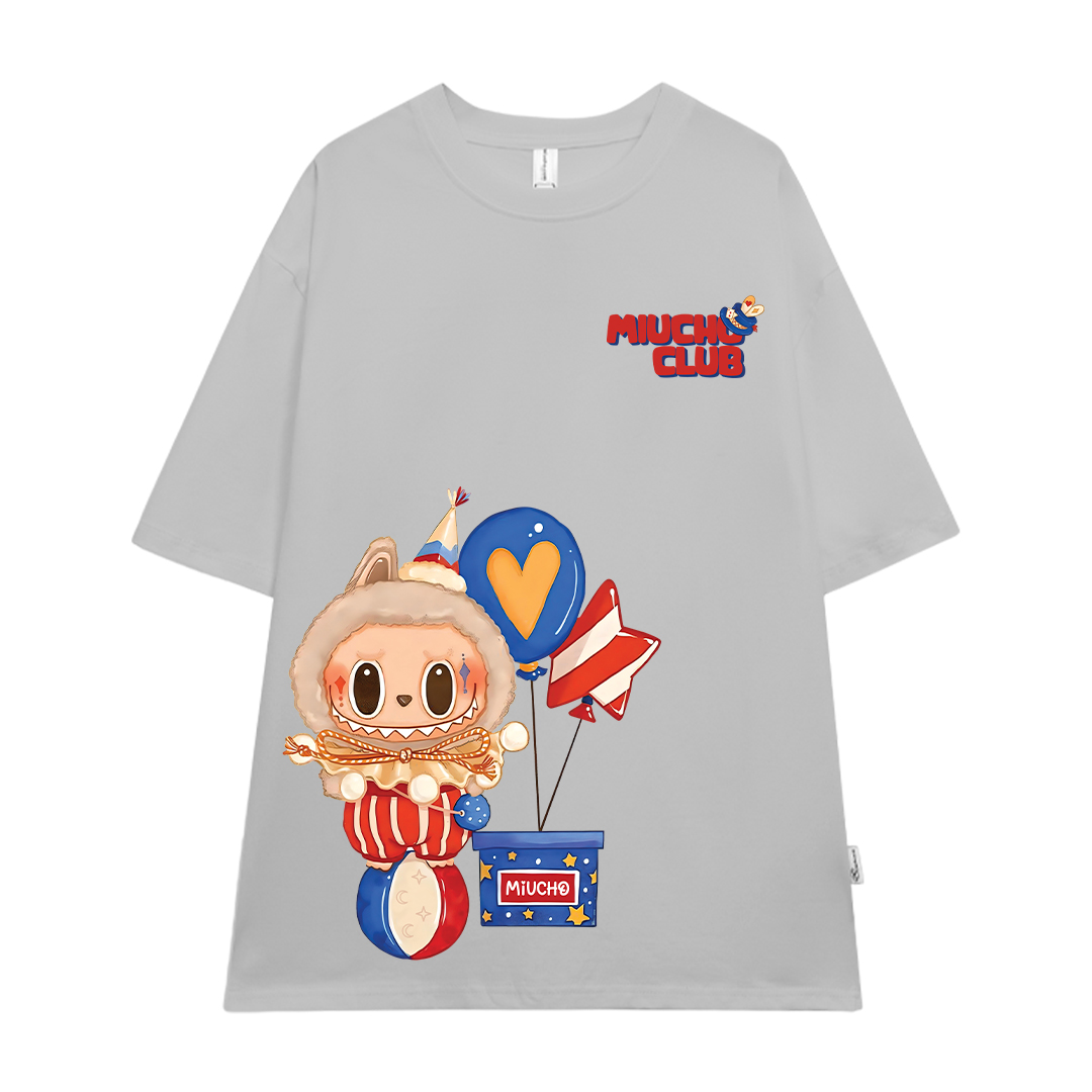 Áo phông labubu form rộng nhiều màu ATD1449 Miucho vải cotton cổ tròn in mix_thumbnail_20