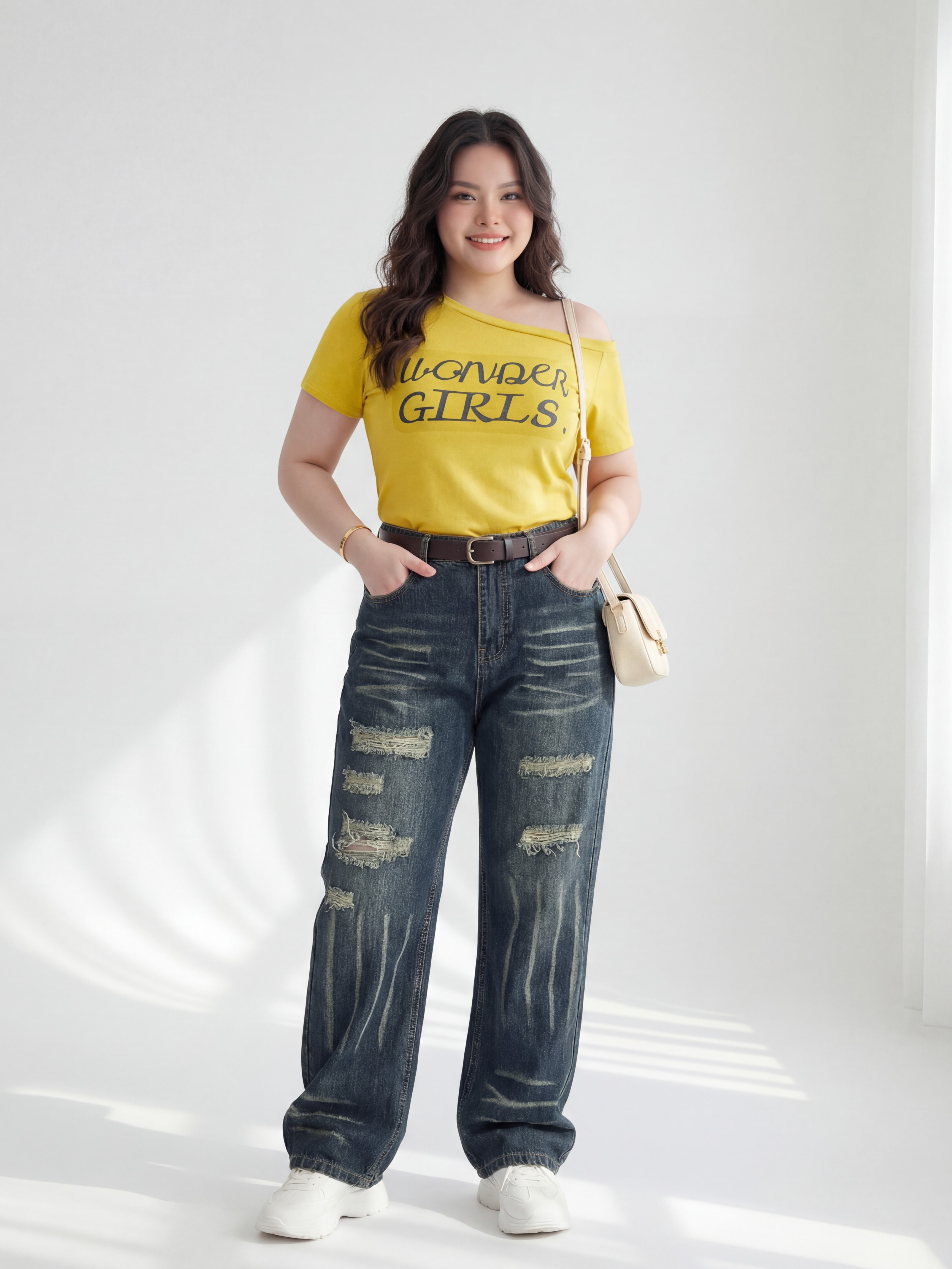 BIGSIZE NỮ-Quần suông rách T- QJ614