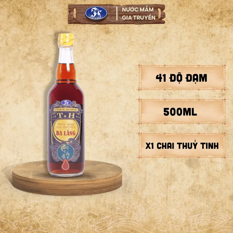 Nước mắm Ba Làng T&H Cốt Cá Cơm Vàng Chai 500ml