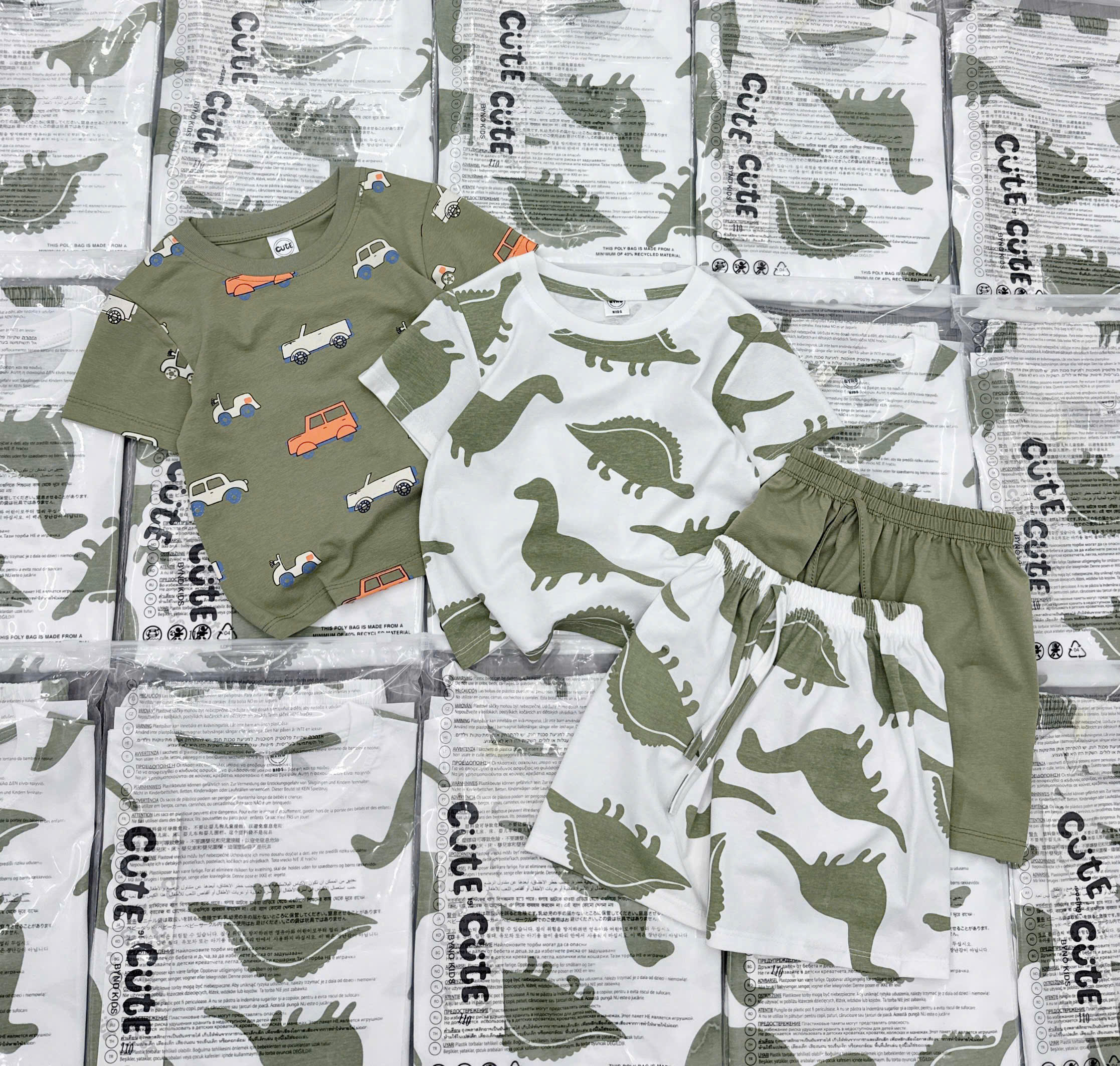 A81 SET 2 BỘ CỘC KHỦNG LONG VÀ Ô TÔ CAM - A100.150