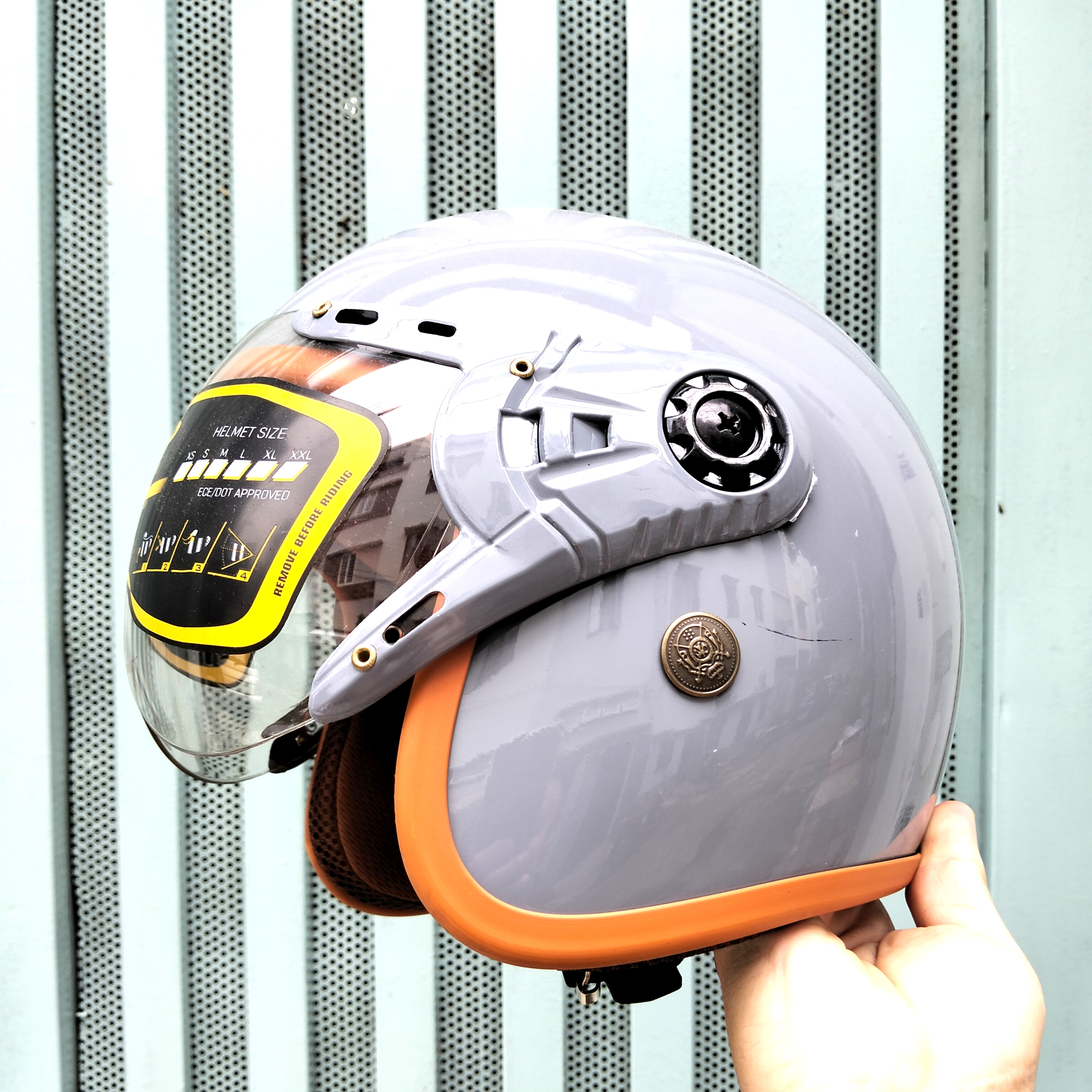 Nón bảo hiểm 3/4 kính càng nhiều màu giá tốt Màu Xám - Nón Phú Quí_thumbnail_1