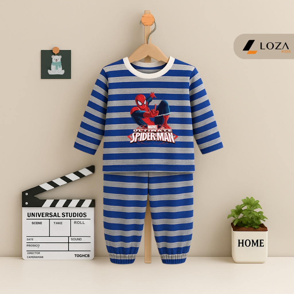 Bộ thu đông kẻ bé trai in hình SPIDERMAN - Loza Kids TK563-564_thumbnail_3