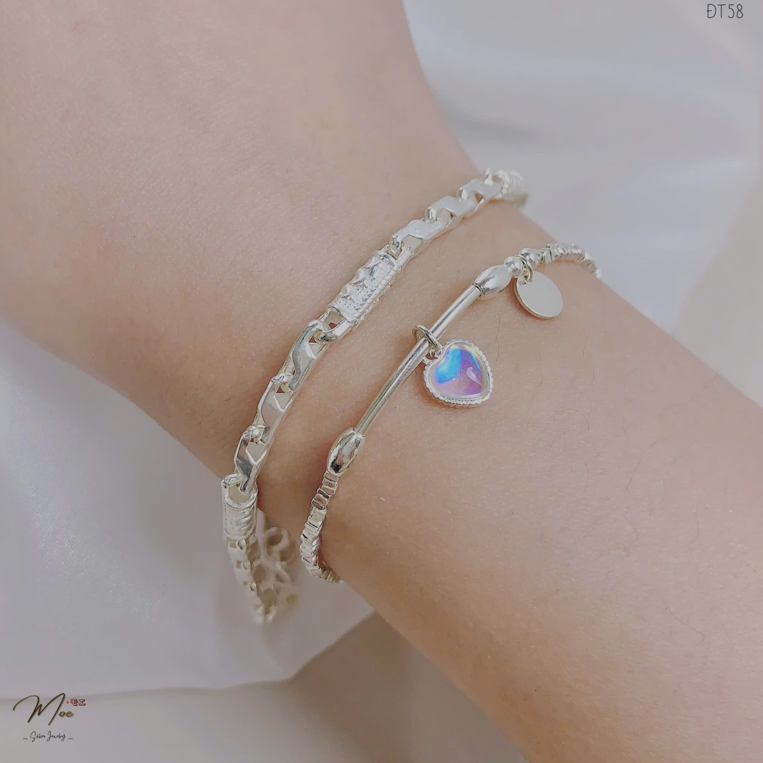 ĐT58 - Lắc tay đôi Trái tim đại dương & ống đốt chạm rồng_thumbnail_1