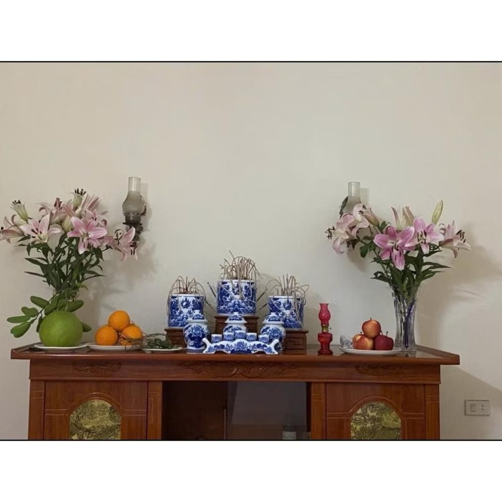 HG281 Đồ Thờ Cúng Bộ 20 món ban thờ 1M75 men trắng nghệ nhân Bát Tràng chế tác TẶNG Thất Bảo, Tro Nếp_thumbnail_8