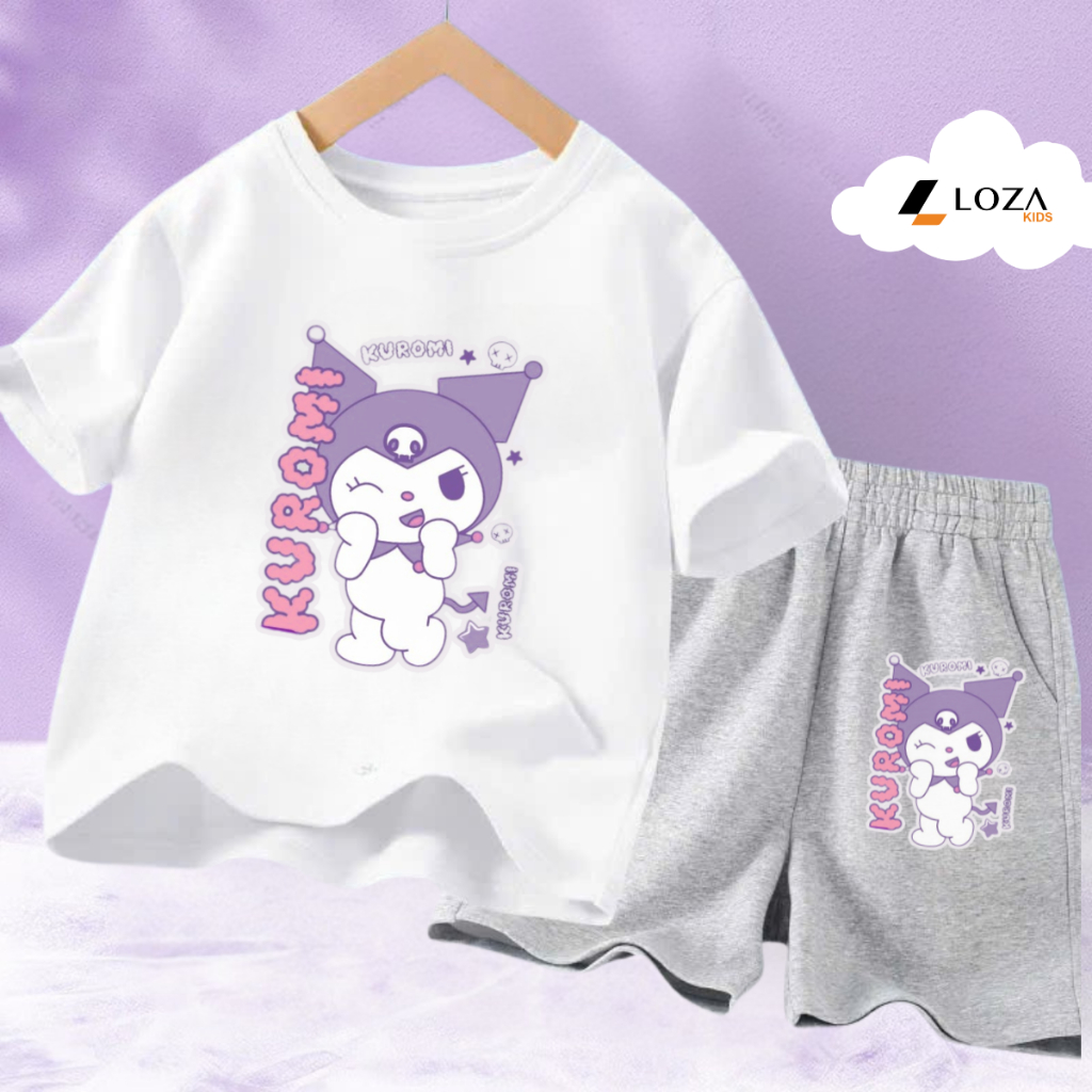 Bộ đồ  bé gái in hình Kuromi chữ dọc -  Loza Kids SB307_thumbnail_4