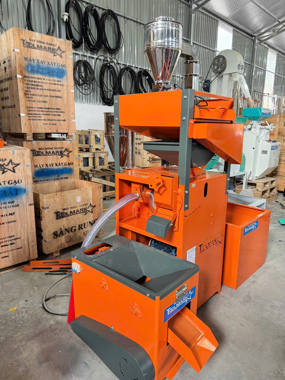 Máy xát gạo công nghiệp liên hoàn 2 chức năng xát + nghiền Toolmark (TM)_thumbnail_3
