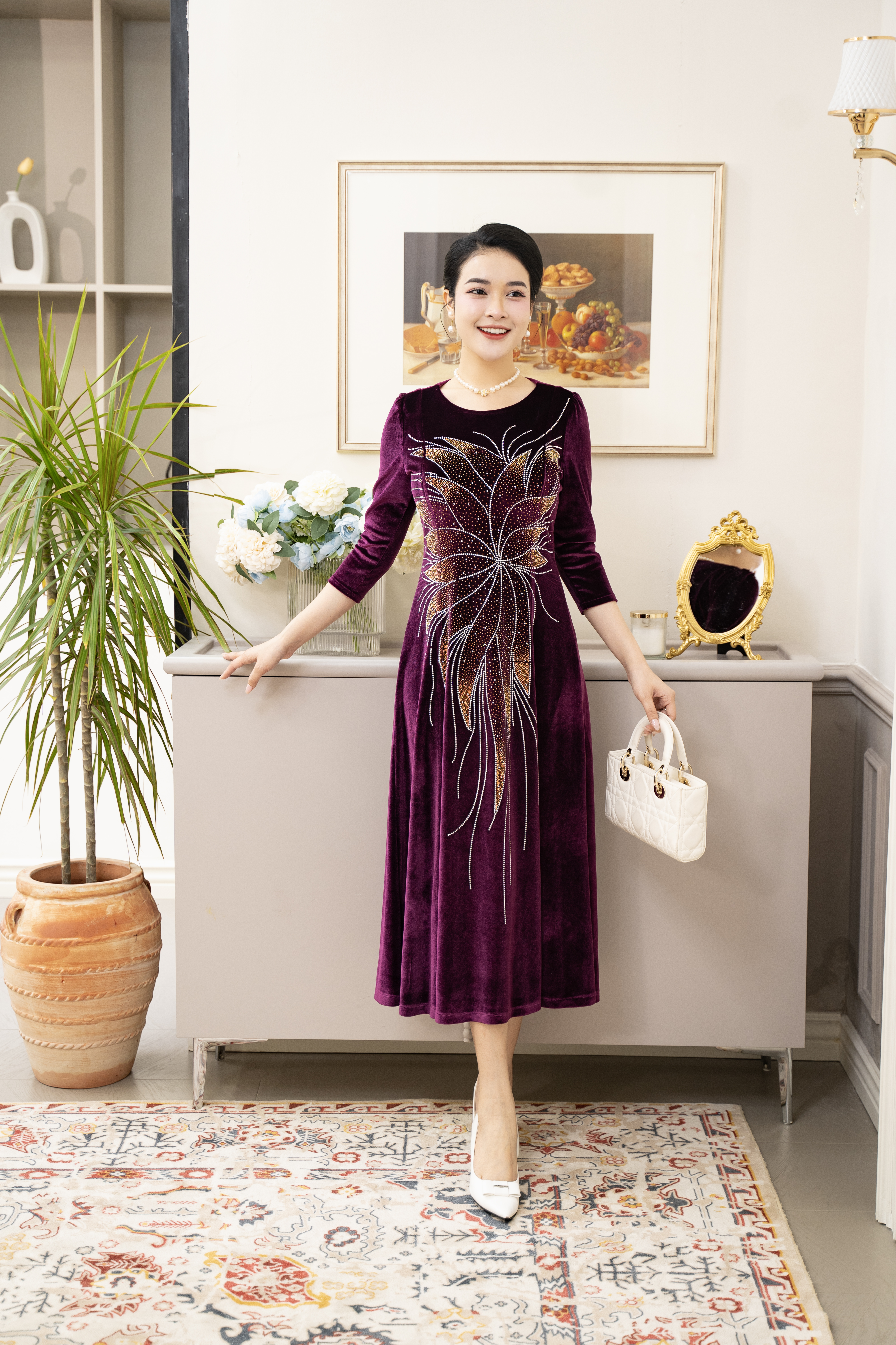 Đầm suông nhung - Y1112 - Thương hiệu Zonbig_thumbnail_7