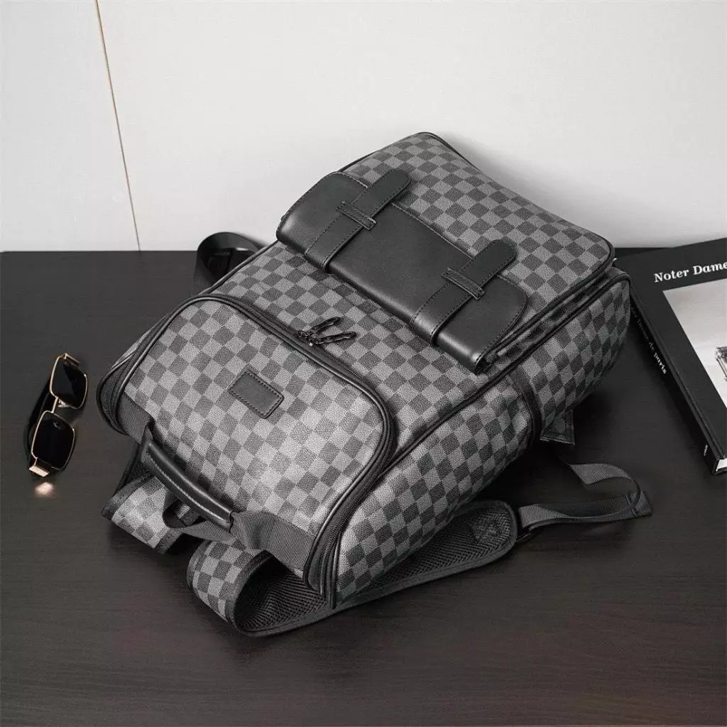 Balo Da Thời Trang Nam Nữ Chống Thấm Nước Kích Thước Lớn Đựng Laptop 15.6 Inch_thumbnail_1