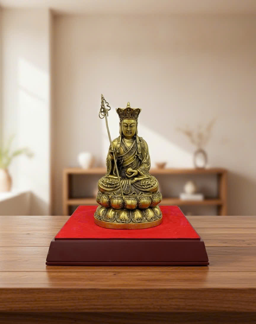 Tượng địa tạng vương bồ tát bằng đồng cao 25cm 