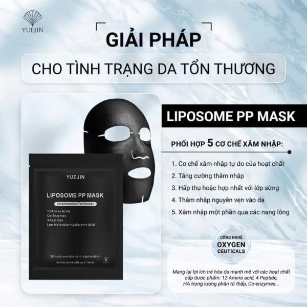 Mặt nạ siêu phục hồi, cấp ẩm Yuejin Liposome PP Mask tái sinh đa tầng 25ml