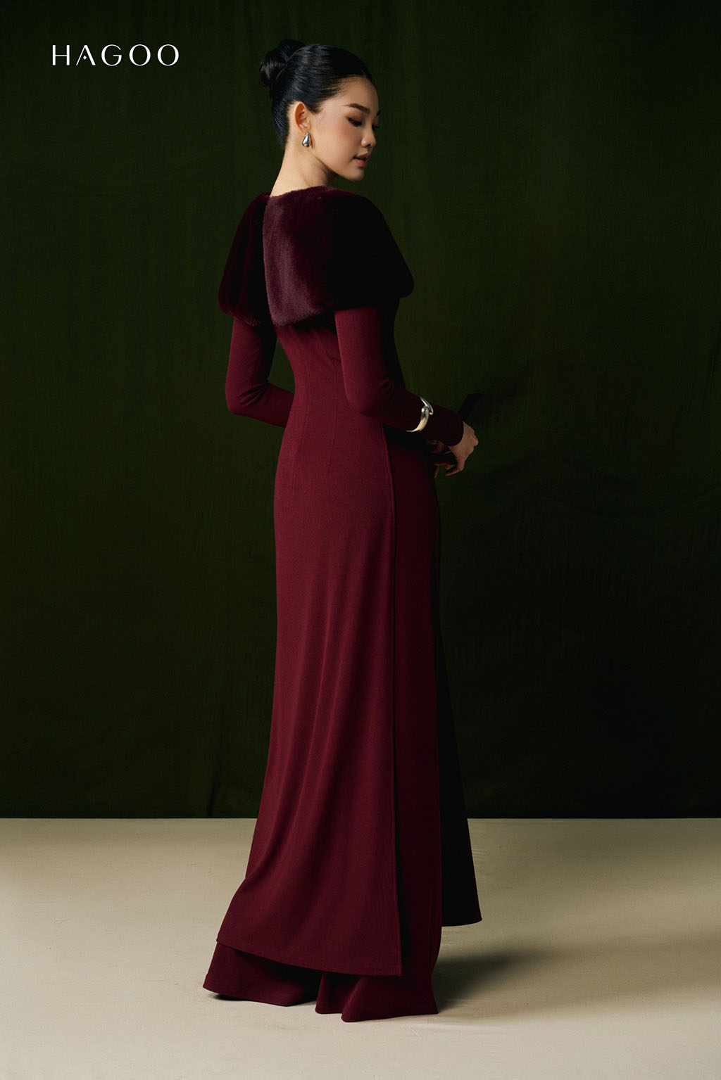 Set Áo dài thun vai lông choàng HAGOO_thumbnail_3