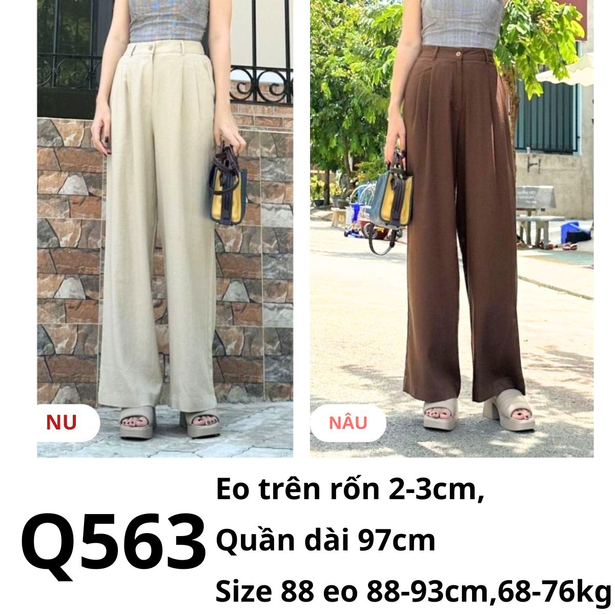 Q563 QUẦN LINEN ỐNG RỘNG