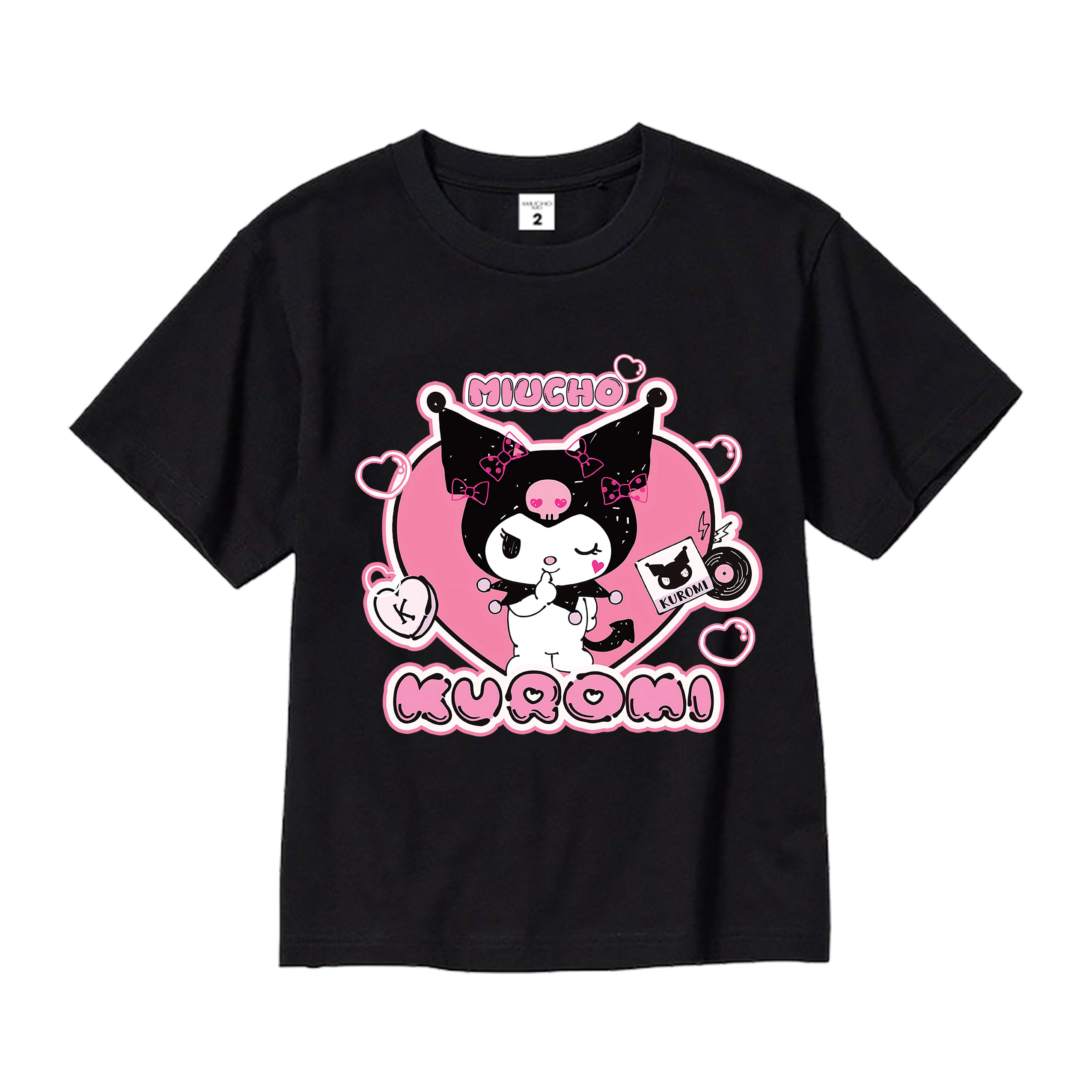 Áo thun bé gái KUROMI form rộng chất vải cotton thoáng mát AED1521 Miucho Kid in graphic_thumbnail_0