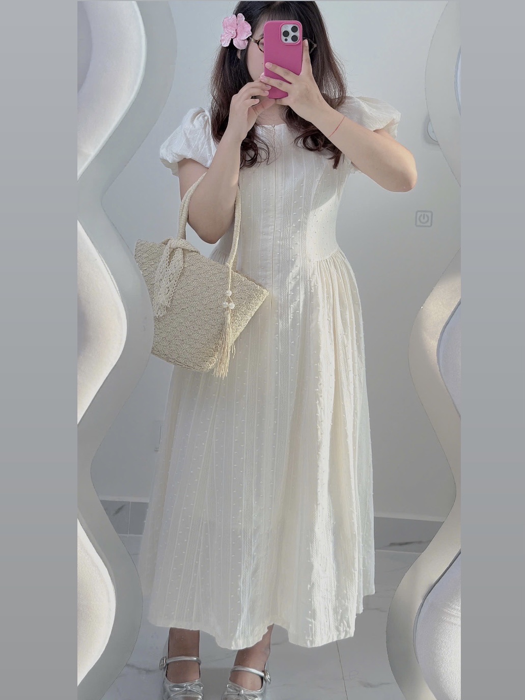 Đầm dáng dài chấm bi kiểu bigsize DA154 dành cho nàng béo mập từ 55-95kg_thumbnail_14