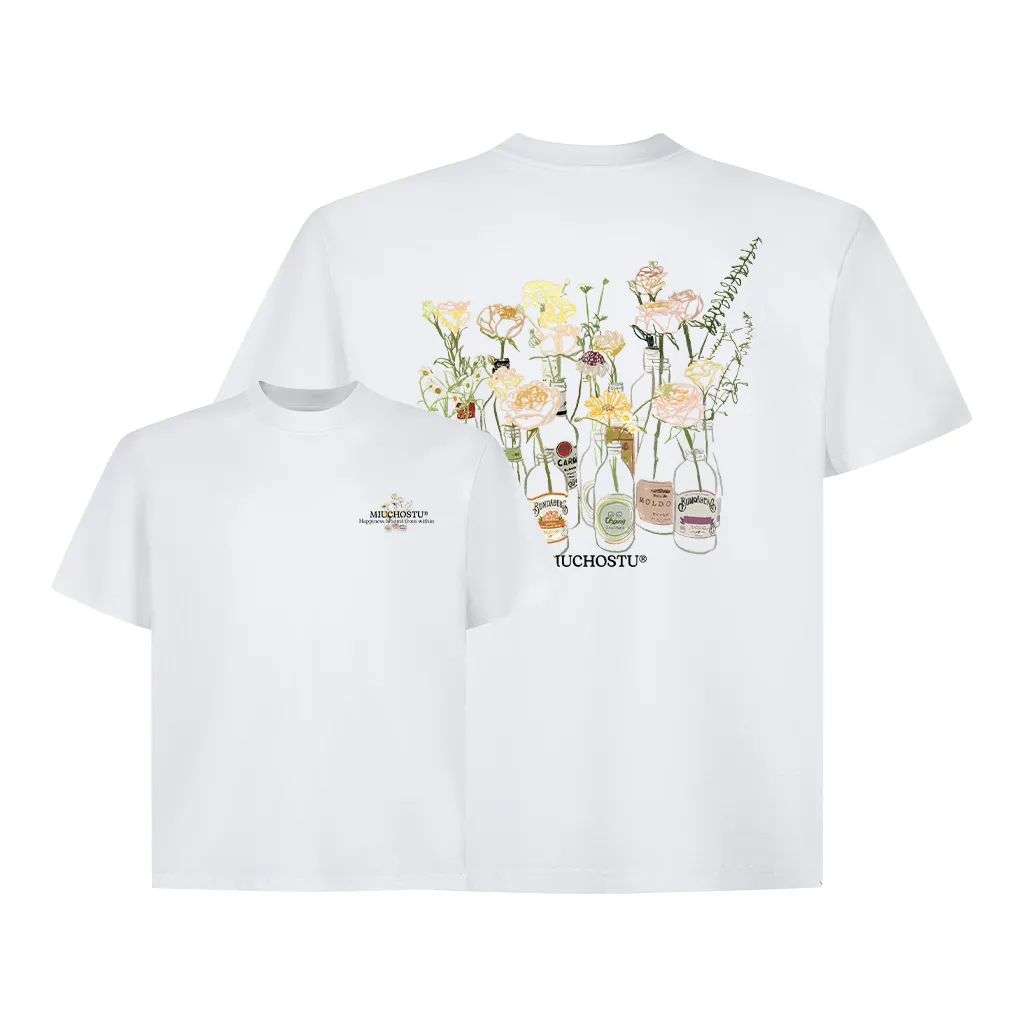 Áo thun boxy in hình bông hoa nhiều màu 2605 Miucho chất vải cotton co giãn 2c thoáng mát in mix