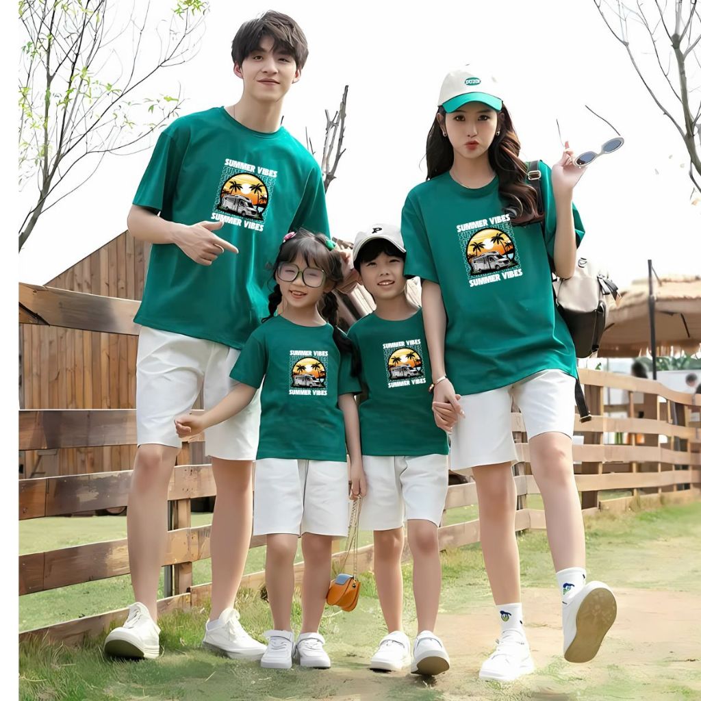 Áo phông gia đình in hình Summer - Áo thun đồng phục gia đình 3-4-5 người - Loza GĐ3034_thumbnail_1