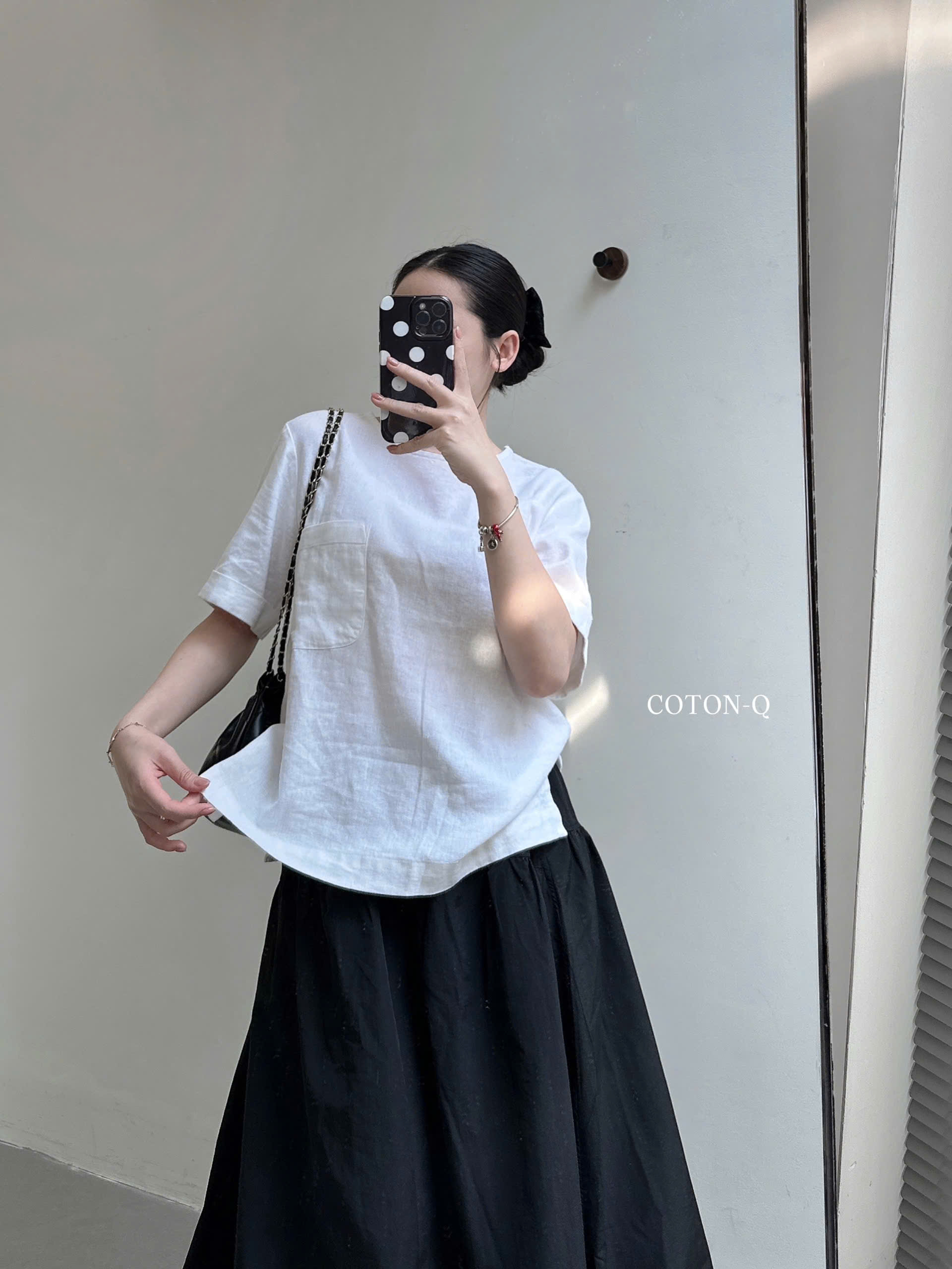 Áo thun tay ngắn Coton Q linen phối túi_thumbnail_2