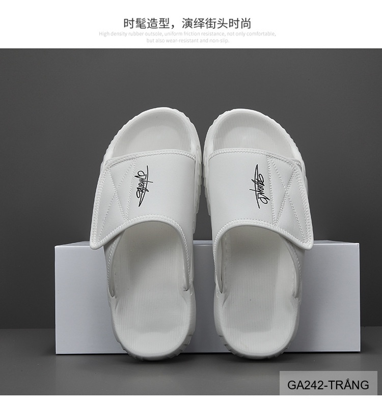 GA242 - Dép xỏ ngón nam da bò phong cách trẻ trung màu trắng đen_thumbnail_4